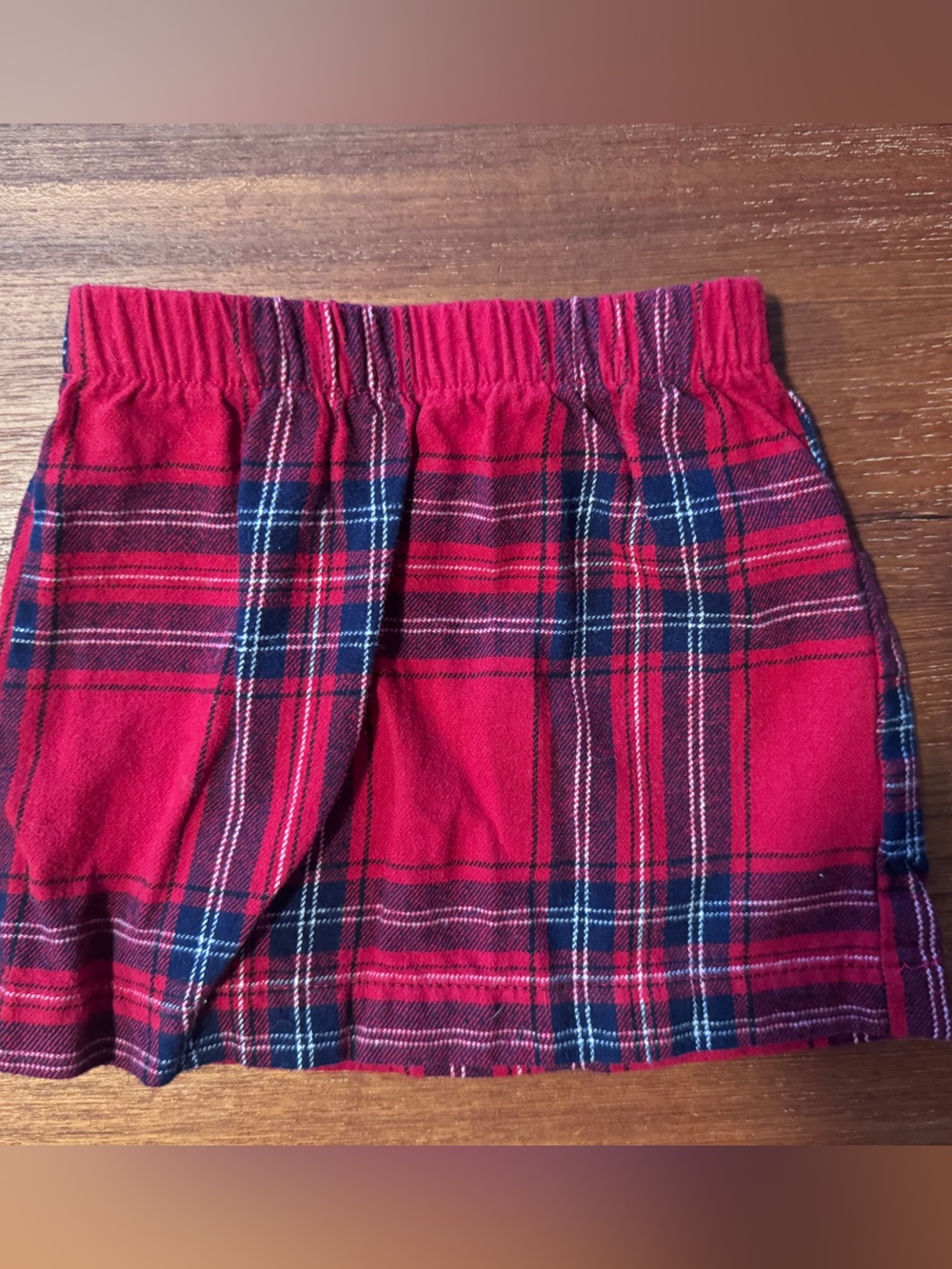 Marley Lilly Red Plaid Elastic Waist Mini Skirt